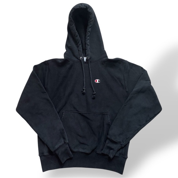 Champion Reverse Weave Hoodie C Logo Black - Picture 10 of 10